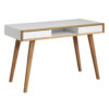 DESK hout, houtmateriaal wit, eikenkleur