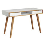 DESK hout, houtmateriaal wit, eikenkleur thumbnail 1