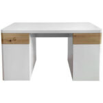 BUREAU, houten materiaal, wit, eikenkleur thumbnail 5