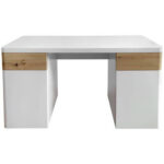 BUREAU, houten materiaal, wit, eikenkleur thumbnail 6