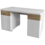 BUREAU, houten materiaal, wit, eikenkleur thumbnail 7