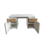 BUREAU, houten materiaal, wit, eikenkleur thumbnail 2