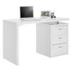 BUREAU metaal, houtmateriaal wit, chroomkleuren