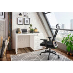 BUREAU metaal, houtmateriaal wit, chroomkleuren thumbnail 4