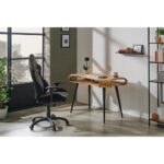 BUREAU hout, zwart metaal, acaciakleuren thumbnail 5