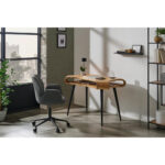 BUREAU hout, zwart metaal, acaciakleuren thumbnail 7