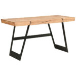 BUREAU hout, zwart metaal, acaciakleuren thumbnail 1