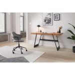 BUREAU hout, zwart metaal, acaciakleuren thumbnail 2