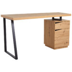 DESK metaal, houtmateriaal zwart, eikenkleur thumbnail 1