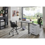 DESK metaal, houtmateriaal zwart, wit thumbnail 2