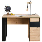 DESK houtmateriaal zwart, ambachtelijk eiken thumbnail 3