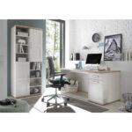 BUREAU, houten materiaal, wit, eikenkleur thumbnail 2