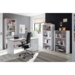 BUREAU, houten materiaal, wit, eikenkleur thumbnail 4
