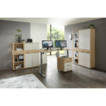 BUREAU, houten materiaal, zilverkleur, eikenkleur thumbnail 2