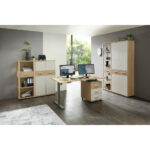BUREAU, houten materiaal, zilverkleur, eikenkleur thumbnail 4