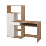 BUREAU, houten materiaal, wit, eikenkleur thumbnail 5