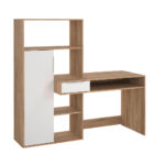 BUREAU, houten materiaal, wit, eikenkleur thumbnail 6