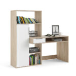 BUREAU, houten materiaal, wit, eikenkleur thumbnail 7