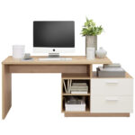 BUREAU houtmateriaal wit, ambachtelijk eiken thumbnail 4