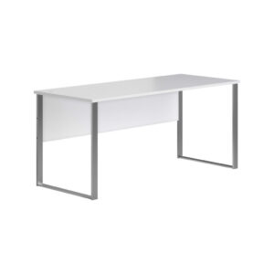 BUREAU metaal, houtmateriaal zilverkleur, lichtgrijs