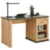 BUREAU, houten materiaal, eikenkleur, donkergrijs