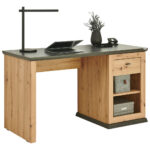 BUREAU, houten materiaal, eikenkleur, donkergrijs thumbnail 1