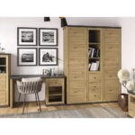 BUREAU, houten materiaal, eikenkleur, donkergrijs thumbnail 5