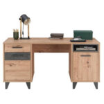 BUREAU, houtmateriaal, donkergrijs, ambachtelijk eikenhout thumbnail 4