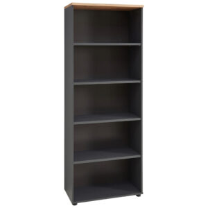 KANTOORREK 75/197/38 cm grafietkleur, ambachtelijk eikenhout