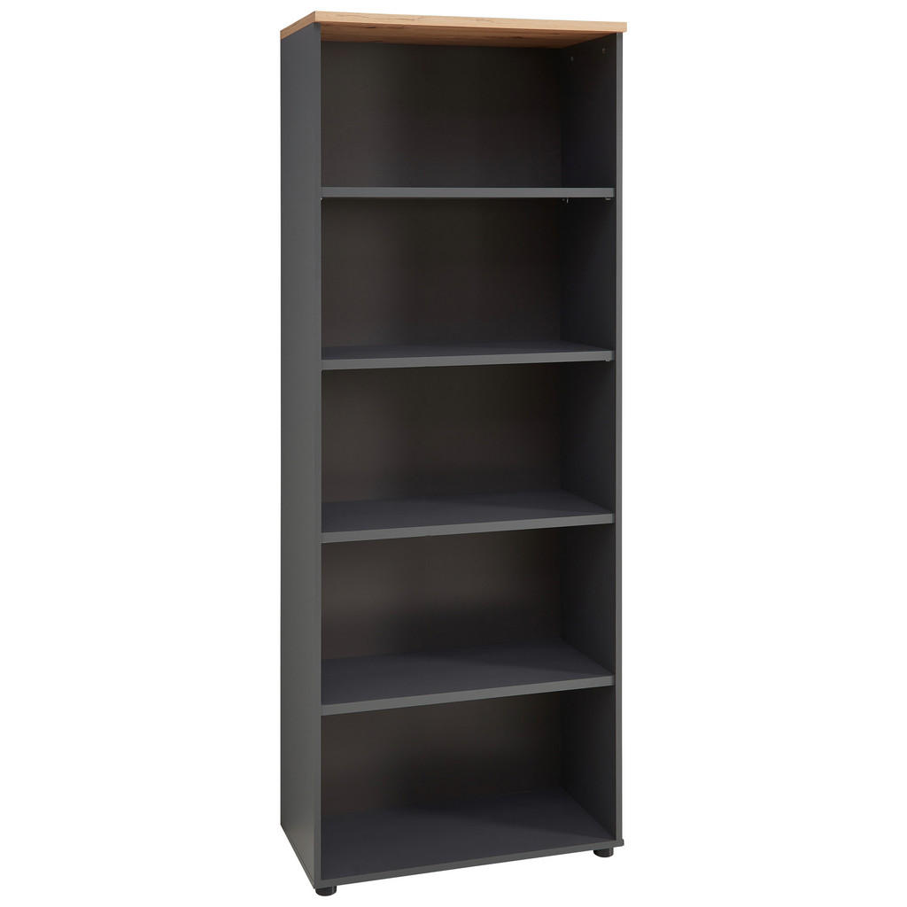 KANTOORREK 75/197/38 cm grafietkleur, ambachtelijk eikenhout