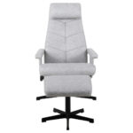 LOUNGER MET VOETSTEAD, zwart, lichtgrijs metaal, textiel thumbnail 2