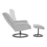 LOUNGE MET VOETSTEAD, zwart, lichtgrijs textiel thumbnail 2