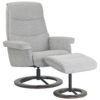 LOUNGE MET VOETSTEAD, zwart, lichtgrijs textiel