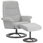 LOUNGE MET VOETSTEAD, zwart, lichtgrijs textiel thumbnail 1