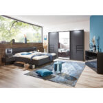 BED 160 cm x 200 cm, glas, grafietkleurig houtmateriaal thumbnail 2