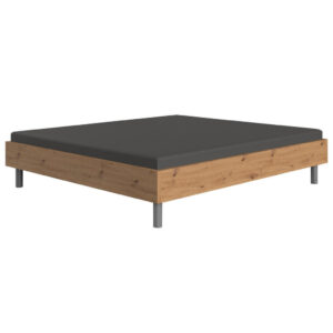 BED 180 cm x 200 cm, houtmateriaal eikenkleur