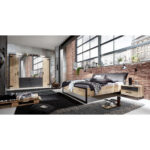 BED 180 cm x 200 cm, houtmateriaal grafietkleur, eikenkleur thumbnail 2