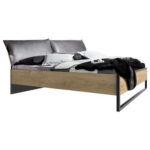 BED 180 cm x 200 cm, houtmateriaal grafietkleur, eikenkleur thumbnail 1