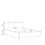 BED 140 cm x 200 cm, kunststof, eikenkleurig houtmateriaal, wit, hoogglans thumbnail 5