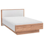 BED 120 cm x 200 cm, houtmateriaal wit, eikenkleur thumbnail 1