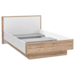 BED 120 cm x 200 cm, houtmateriaal wit, eikenkleur thumbnail 4