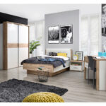 BED 120 cm x 200 cm, houtmateriaal wit, eikenkleur thumbnail 5