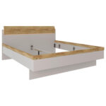BED 180 cm x 200 cm, hout, houtmateriaal eikenkleur, lichtgrijs thumbnail 5