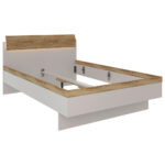 BED 140 cm x 200 cm, hout, houtmateriaal eikenkleur, lichtgrijs thumbnail 5