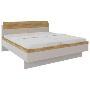 BED 180 cm x 200 cm, hout, houtmateriaal eikenkleur, lichtgrijs