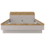 BED 180 cm x 200 cm, hout, houtmateriaal eikenkleur, lichtgrijs thumbnail 3