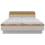BED 180 cm x 200 cm, hout, houtmateriaal eikenkleur, lichtgrijs thumbnail 4