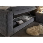 BOXSPRINGBED 180 cm x 200 cm, textiel antraciet thumbnail 4