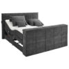 BOXSPRINGBED 180 cm x 200 cm, textiel antraciet
