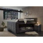 BOXSPRINGBED 180 cm x 200 cm, textiel antraciet thumbnail 6